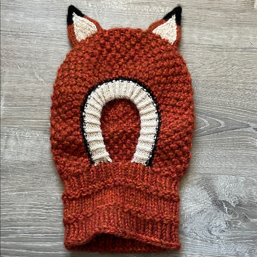 Fox Knit Hat - Orange and White